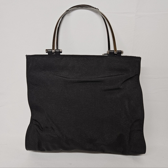 Gucci Mini Tote Bag In Black Nylon And Leather With Silver Handles - Picture 3 of 16